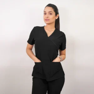 DELANTAL MUJER TELA ANTIFLUIDOS. NEGRO - ART. 2315