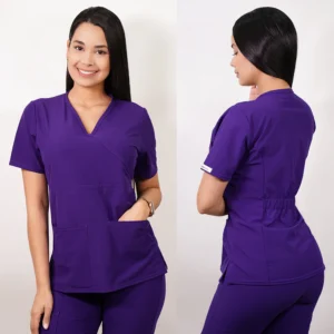 DELANTAL MUJER TELA ANTIFLUIDOS. MORADO OSCURO - ART. 2323-A
