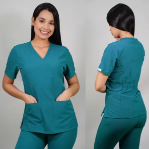 DELANTAL MUJER TELA ANTIFLUIDOS. VERDE ESMERALDA - ART. 2333