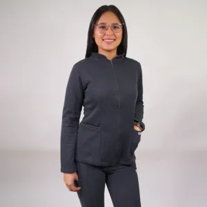 POLERÓN CLÍNICO TEXTURADO - MUJER. ART. 599-10 - GRIS