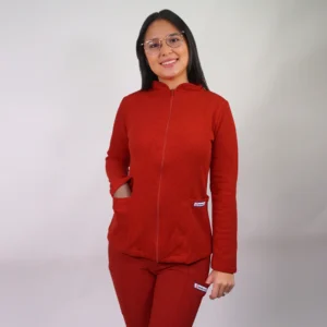 POLERÓN CLÍNICO TEXTURADO - MUJER. ART. 599-5 - ROJO