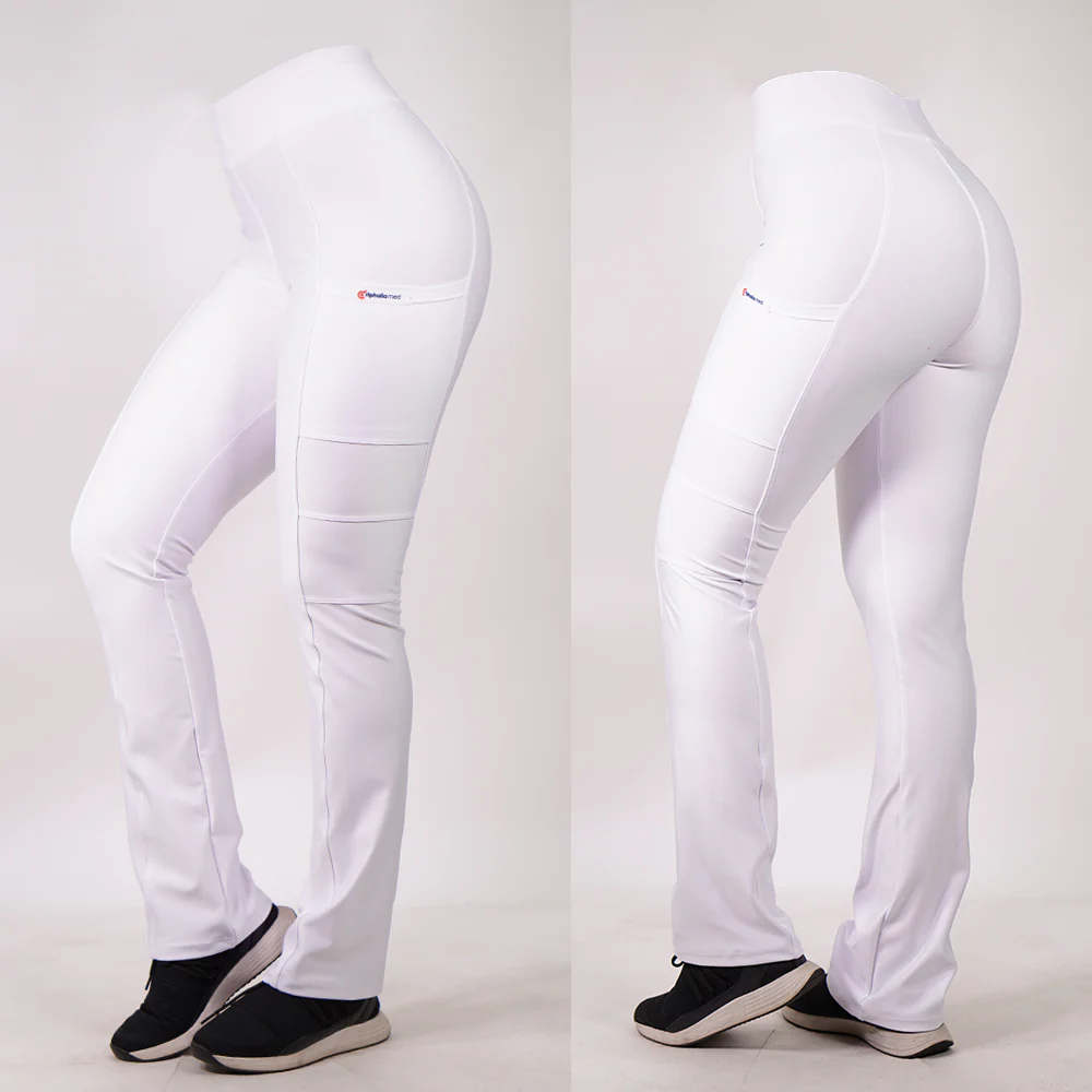 PANTALÓN CLINICO ELASTICADO SPANDEX. ART. 880-7-A - BLANCO