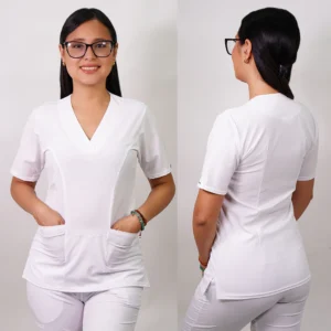 DELANTAL MUJER TELA ANTIFLUIDOS. BLANCO - ART. CLASICO-7