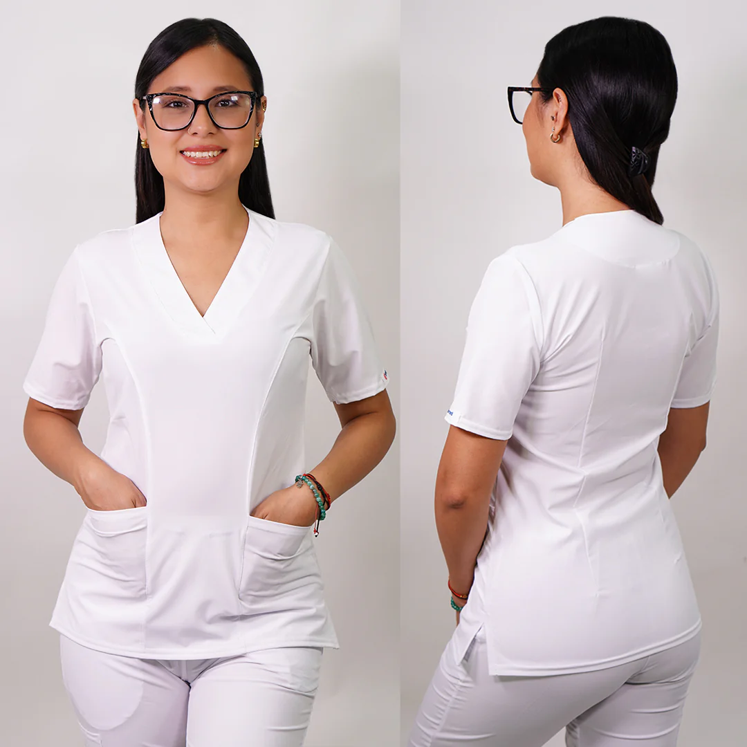 DELANTAL MUJER TELA ANTIFLUIDOS. BLANCO - ART. CLASICO-7