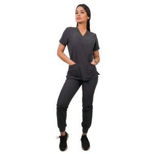 CONJUNTO ANTIFLUIDO TRADICIONAL GRIS, CON JOGGER.