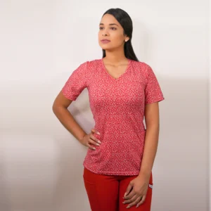 DELANTAL MUJER TELA ELASTICADA ESTAMPADA. COMBINA CON ROJO - ART. 2227