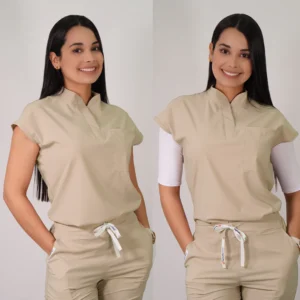 DELANTAL MUJER ANTIFLUIDOS AMAPOLA. BEIGE - ART. AMAPOLA-11