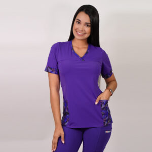 DELANTAL MUJER TELA ELASTICADA. MORADO - ART. 104-2