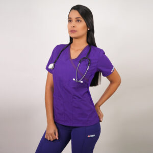 DELANTAL MUJER TELA POPLIN. MORADO - ART. 2094