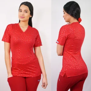 DELANTAL MUJER TELA ELASTICADA ESTAMPADA. COMBINA CON ROJO - ART. 2281