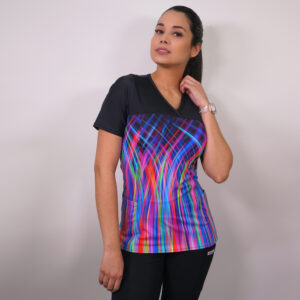 DELANTAL MUJER TELA ELASTICADA ESTAMPADA. COMBINA CON NEGRO - ART. 2362
