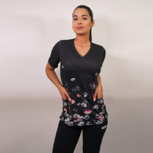 DELANTAL MUJER TELA ELASTICADA ESTAMPADA. COMBINA CON NEGRO - ART. 2416