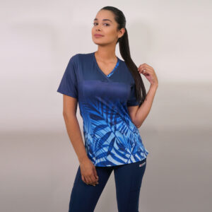 DELANTAL MUJER TELA ELASTICADA ESTAMPADA. COMBINA CON AZUL MARINO - ART. 2435