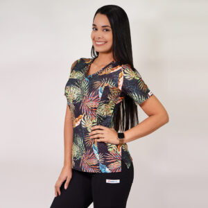 DELANTAL MUJER TELA ELASTICADA ESTAMPADA. COMBINA CON NEGRO - ART. 2459