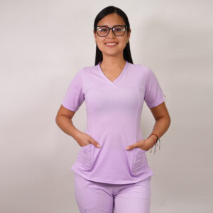 DELANTAL MUJER TELA ELASTICADA. LILA PASTEL - ART. 2489