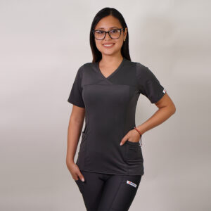 DELANTAL MUJER TELA ELASTICADA. GRIS - ART. 2490