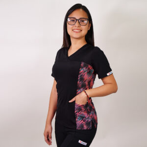 DELANTAL MUJER TELA ELASTICADA. NEGRO - ART. 2492