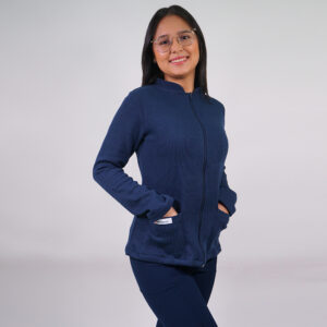 POLERÓN CLÍNICO TEXTURADO - MUJER. ART. 599-1 - AZUL MARINO