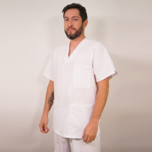 DELANTAL HOMBRE TELA ANTIFLUIDOS. BLANCO - ART. 637