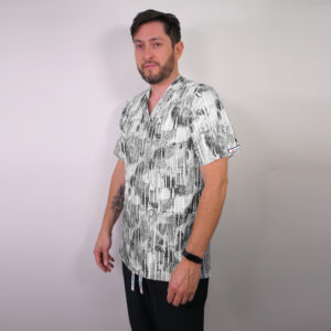 DELANTAL ELASTICADO HOMBRE TELA ESTAMPADA. COMBINA CON NEGRO Y CON GRIS - ART. 648