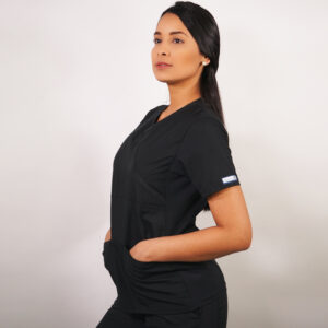 DELANTAL MUJER TELA POPLIN. NEGRO - ART. 700