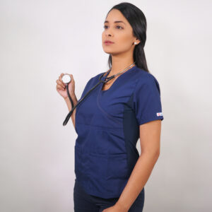 DELANTAL MUJER TELA POPLIN. AZUL MARINO - ART. 716