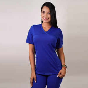 DELANTAL MUJER TELA ELASTICADA. AZUL REY - ART. 762