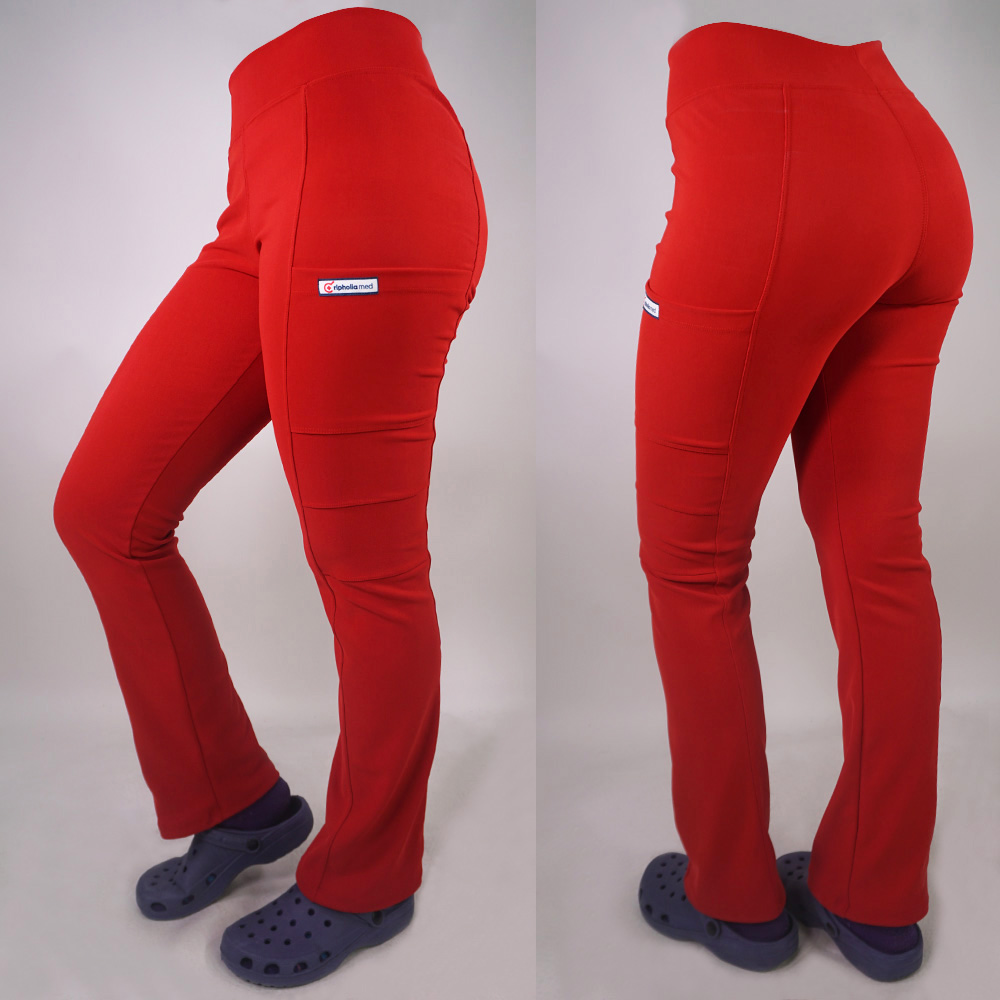 PANTALÓN CLINICO ELASTICADO SPANDEX. ART. 880-5 - ROJO