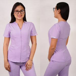 DELANTAL MUJER ANTIFLUIDOS AZALEA CON CIERRE. LILA - ART. AZALEA-18