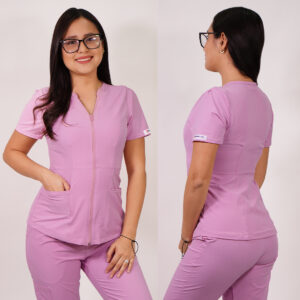 DELANTAL MUJER ANTIFLUIDOS AZALEA CON CIERRE. ROSADO - ART. AZALEA-19