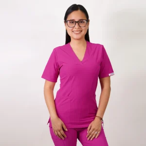 DELANTAL MUJER TELA ANTIFLUIDOS. FUCSIA - ART. CLASICO-13