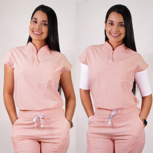 DELANTAL MUJER ANTIFLUIDOS AMAPOLA. ROSA PASTEL - ART. AMAPOLA-16