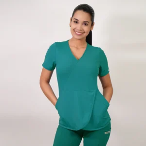 DELANTAL MUJER TULIPÁN SIN CIERRE. VERDE ESMERALDA - ART. TULIPAN-SC-14