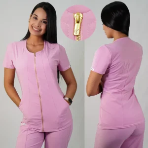 DELANTAL ANTIFLUIDOS MUJER LIRIO CON CIERRE. ROSADO - ART. LIRIO-19