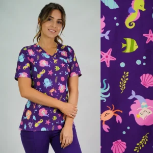 DELANTAL MUJER TELA ELASTICADA- SIRENA- MORADO - ART. 2550