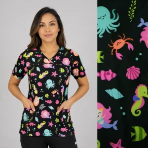 DELANTAL MUJER TELA ELASTICADA- SIRENA- NEGRO - ART. 2559