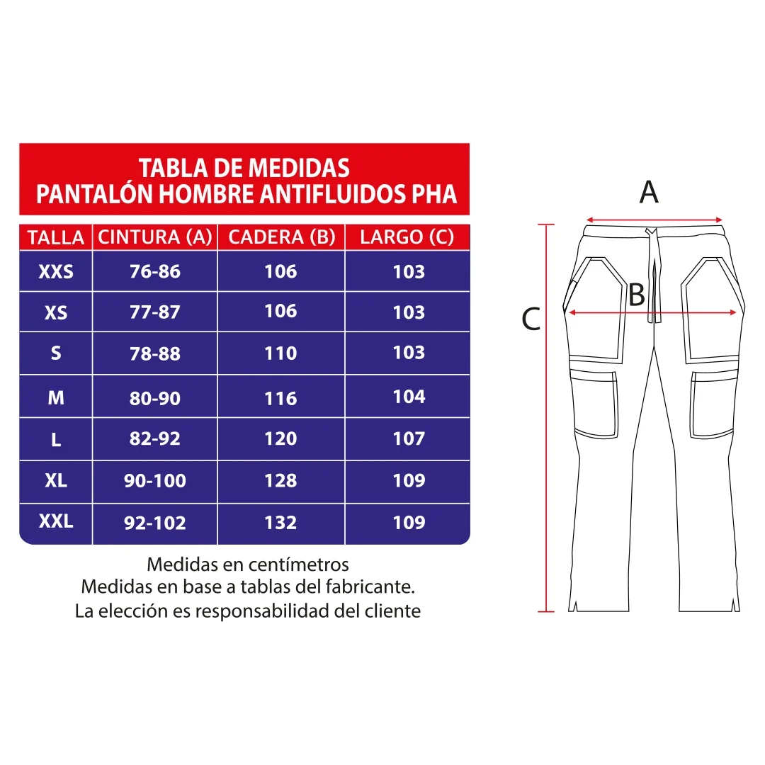PANTALÓN CLÍNICO ANTIFLUIDOS HOMBRE- AZUL REY - ART. PHA-2 - Imagen 2